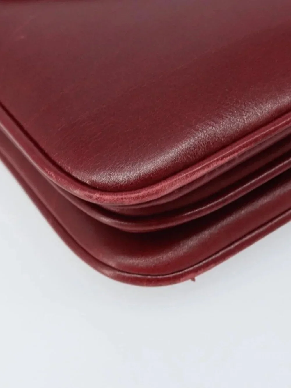 GUCCI Horsebit Shoulder Bag Leather Red Gold Auth ep13642 - Picture 12 of 15